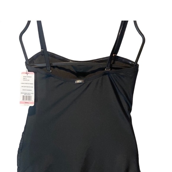 DKNY One Piece Swimsuit Black Ruched New With Tag NWT - Picture 6 of 8